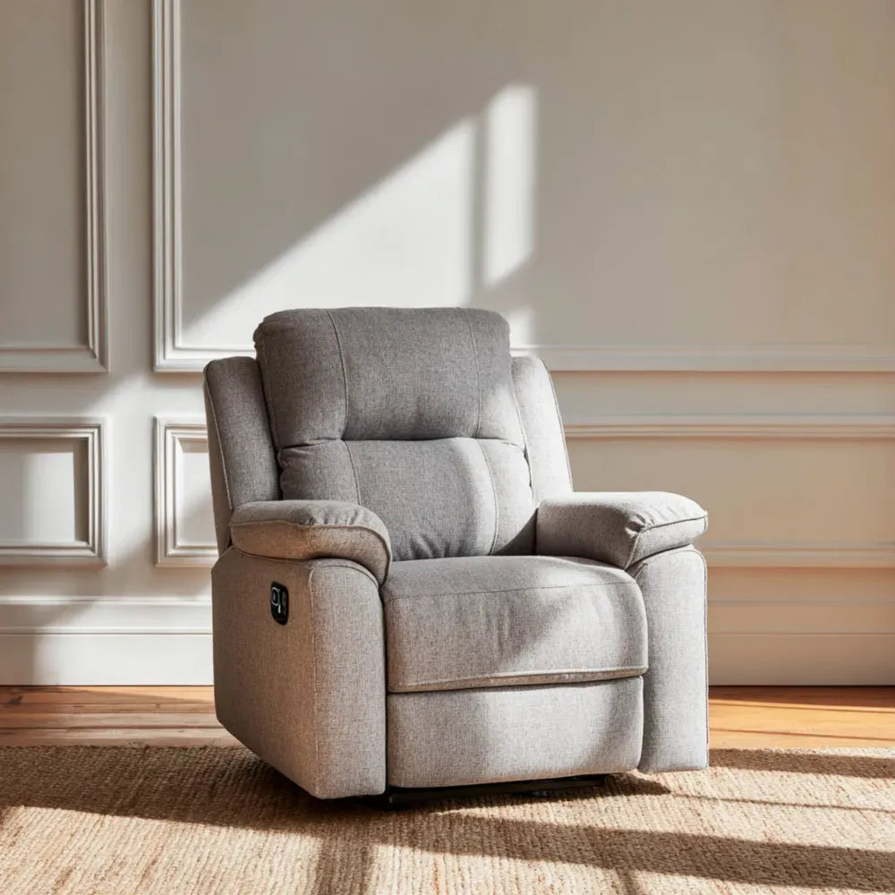 Recliner Sofa Linen Fabric 85x90x100 cm Light Gray - Modern Relaxation