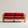 Wood Frame Sofa - 180x80x75 cm - Red - Contemporary Design