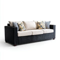 Outdoor Sofa Set Wicker Cushioned 200x90x75 cm - Beige/Black - Contemporary Design