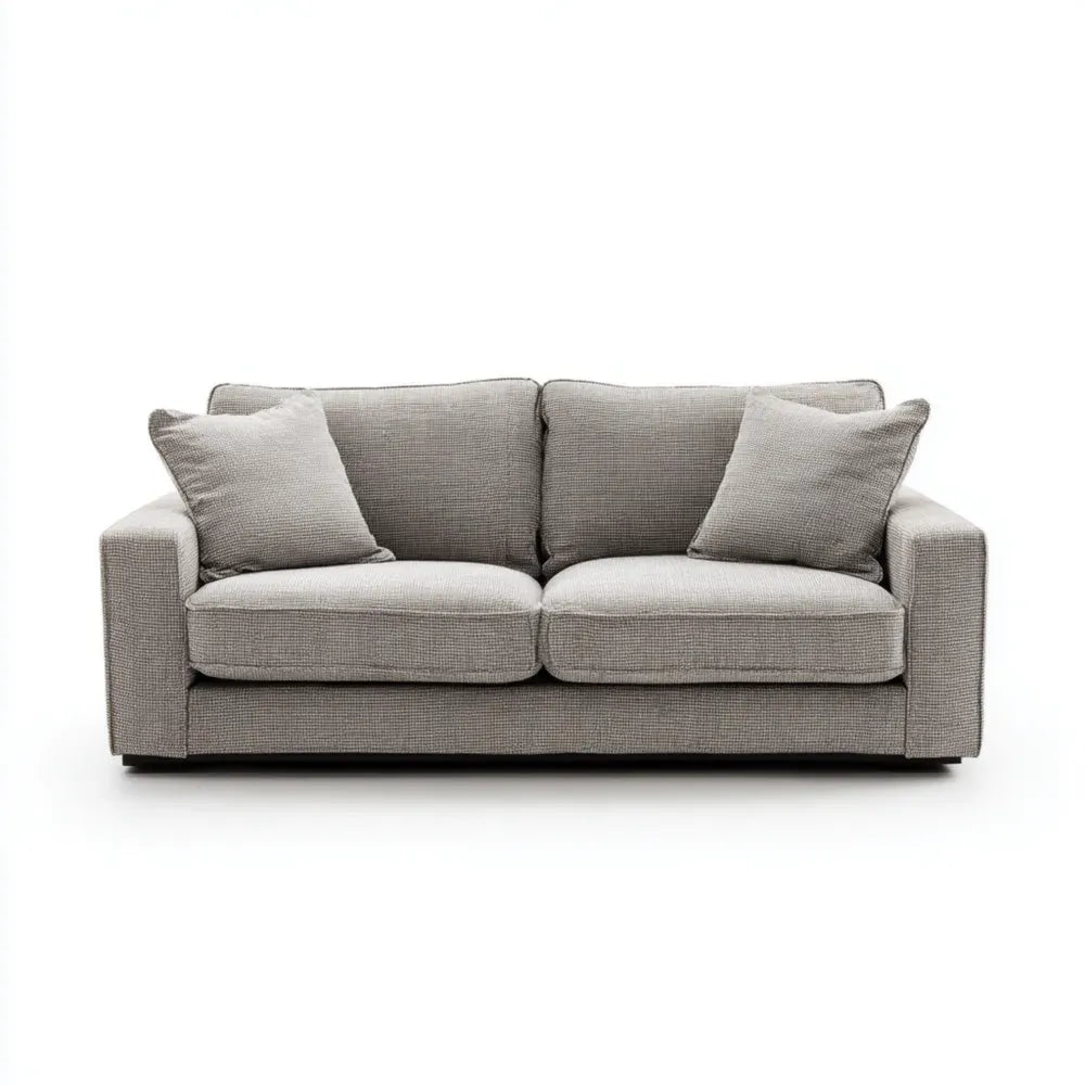 Modern Sofa Set Fabric Upholstery 200x90x85 cm - Light Grey