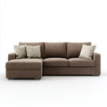Modern Sectional Sofa Fabric Upholstery 250x160x85 cm - Brown