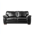 Leather Sofa Upholstered 200x95x85 cm - Black - Classic Design