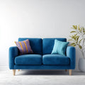 Modern Fabric Loveseat Sofa - Blue - 125x80x85 cm