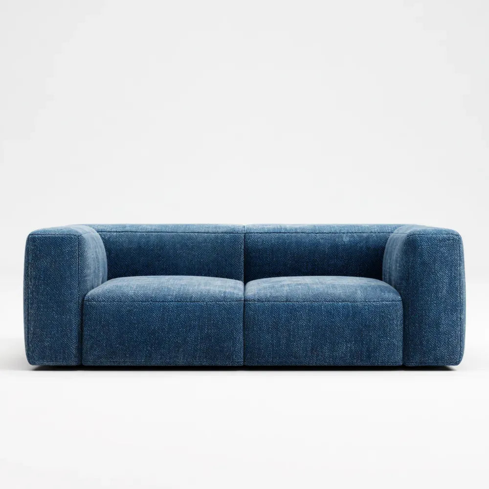 Modern Sofa Set Fabric Upholstery 200x100x65 cm – Blue