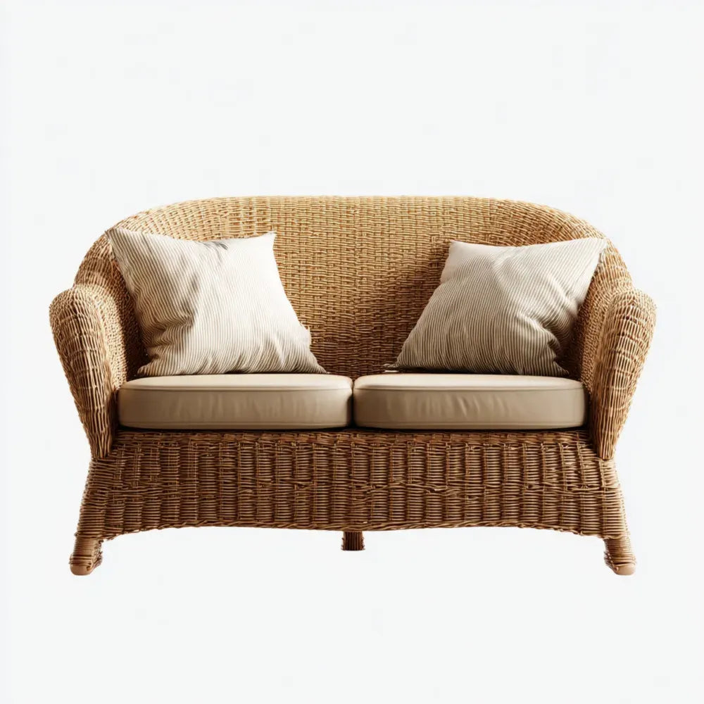 Patio Sofa Rattan 140x75x90 cm - Beige - Classic Design