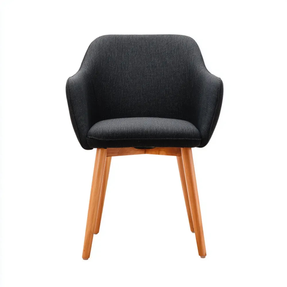 Dining Chair 85x55x60 cm - Upholstered Fabric - Dark Gray - Modern Style