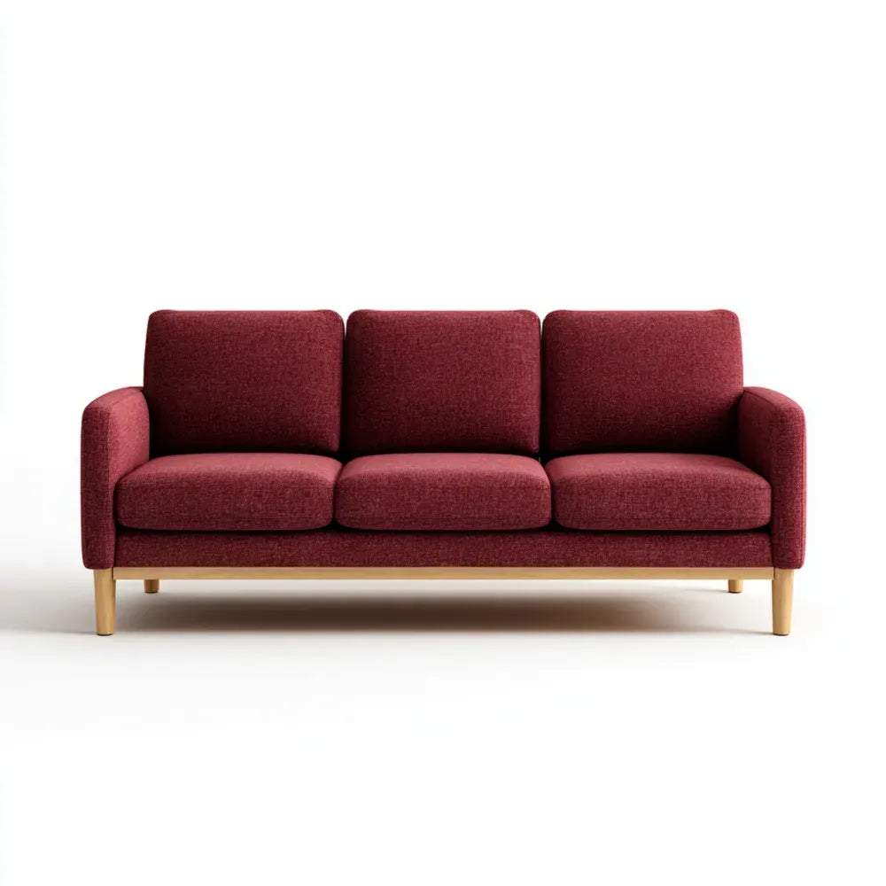 3-Seater Fabric Sofa – 200x90x85 cm – Red – Modern Design