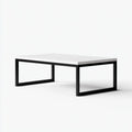 Coffee Table 120x60x40 cm – White Top Metal Frame – Minimalist Style