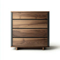 Modern Wooden Chest of Drawers 80x40x90 cm - Walnut Finish - 4-Drawer Design
