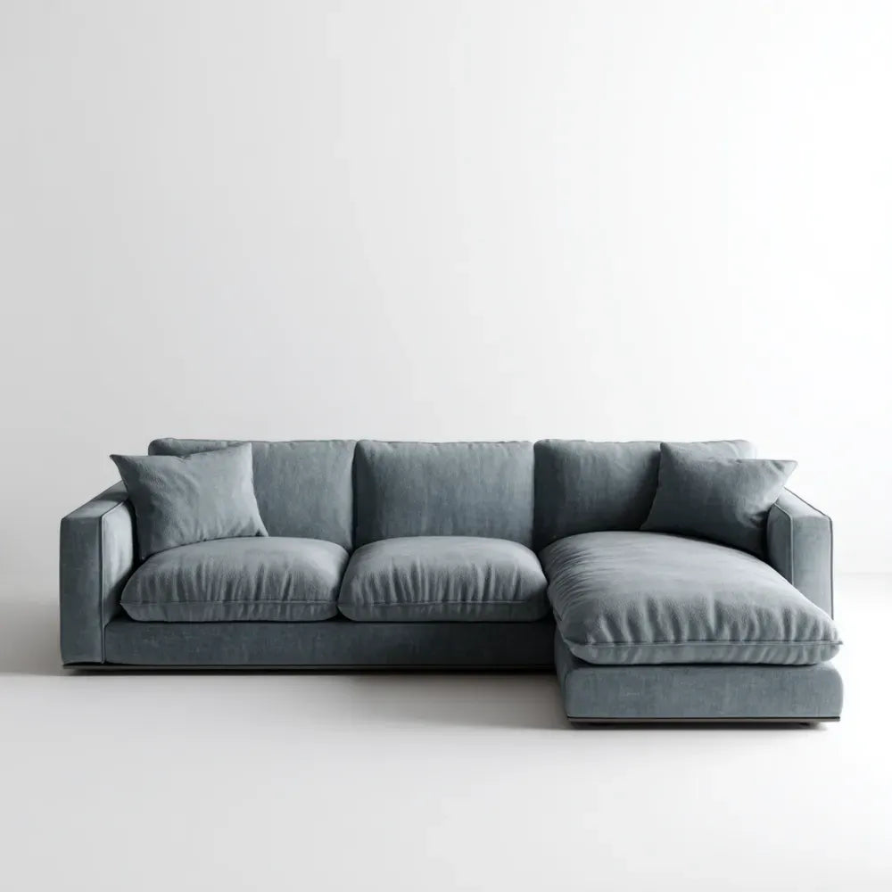 Sectional Sofa Fabric Upholstery 230x95x85 cm - Light Blue - Modern Design