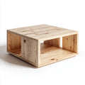 Wooden Coffee Table 80x80x35 cm - Natural Finish - Modern Style