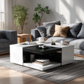 Modern High Gloss Coffee Table 90x90x35 cm - White/Black