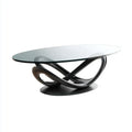 Glass Top Coffee Table – 120x60x45 cm – Clear/Black – Modern Twist Design